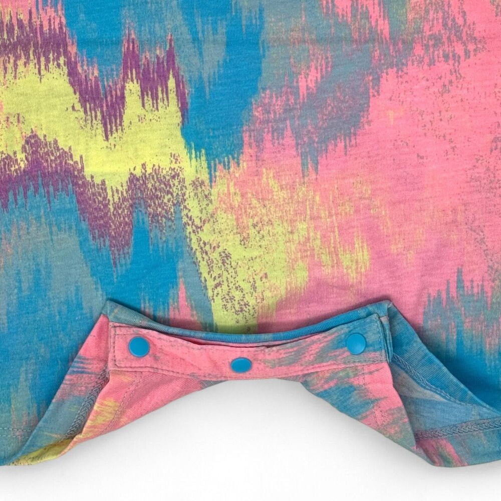 Nike Baby Girl Romper Tie Dye Short Sleeve Blue Printed Size Newborn 3 M… - Picture 4 of 5